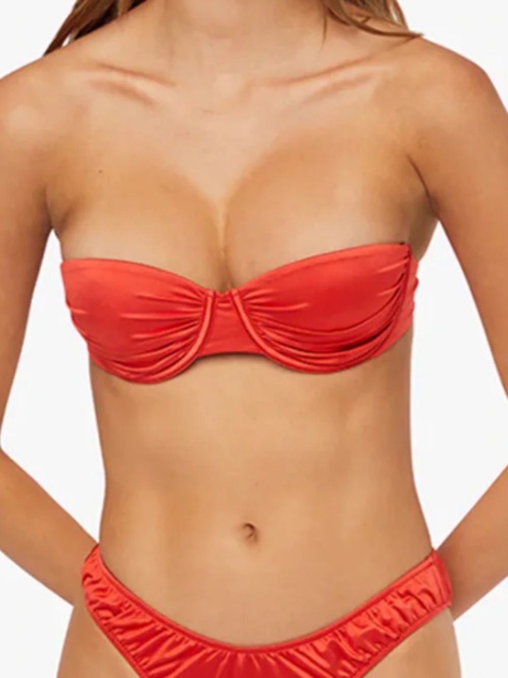 WeWoreWhat X Revolve Satin Swim Tropic Collection Bikini Top Size M NEW $95